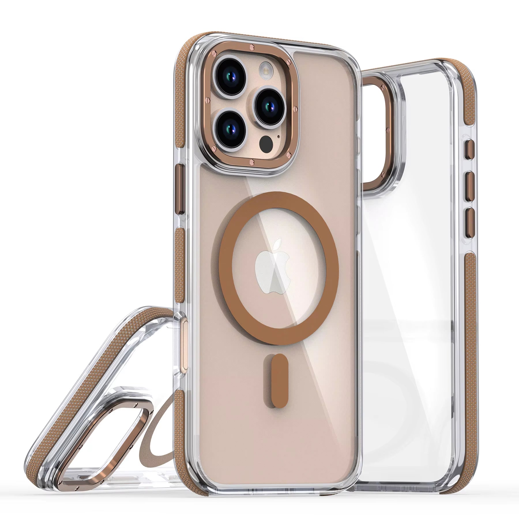 Muti Color Shockproof Clear Mobile Phone Cases Full Protection Magnetic Tpu+Pc Material Phone Cover for Iphone11-16 Series