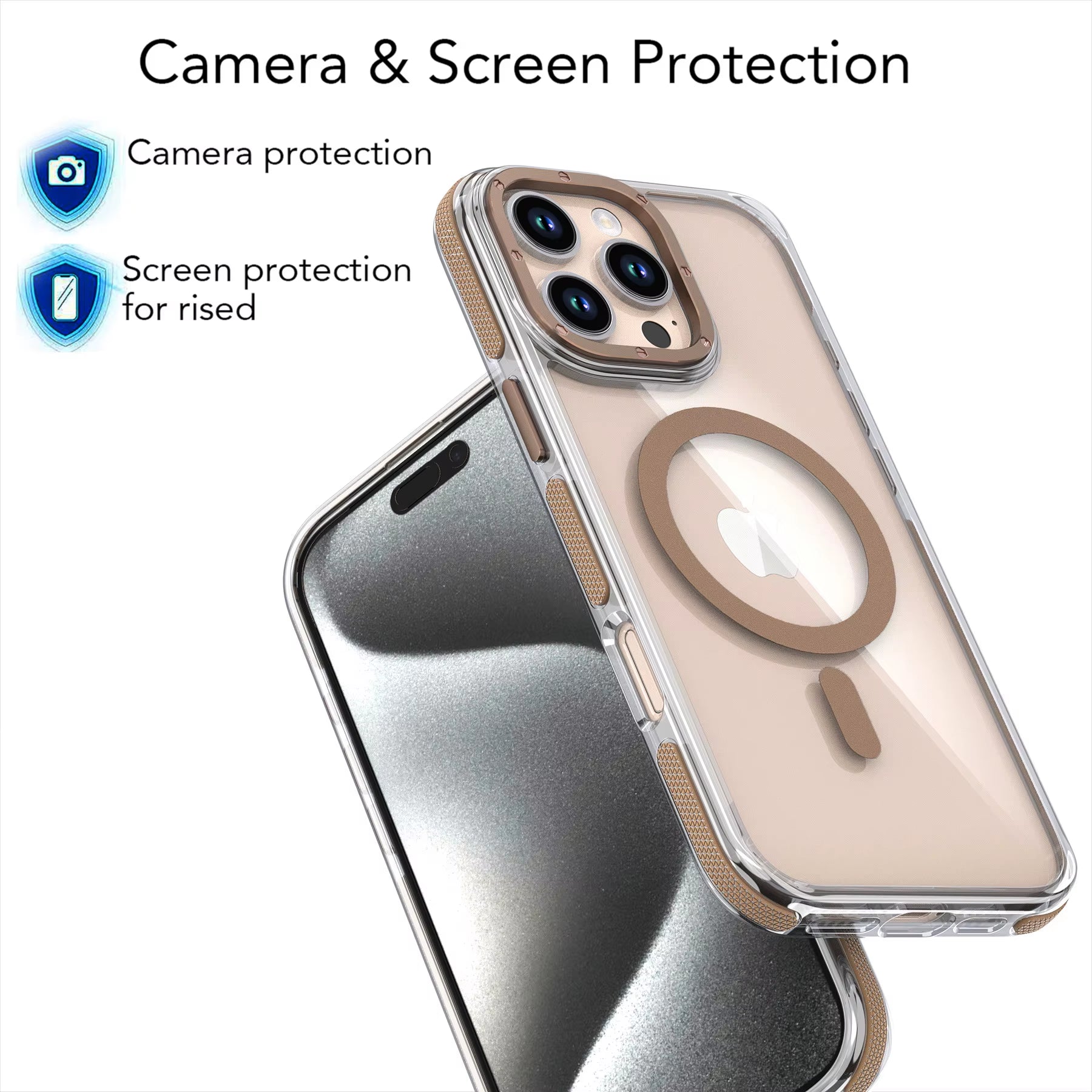 Muti Color Shockproof Clear Mobile Phone Cases Full Protection Magnetic Tpu+Pc Material Phone Cover for Iphone11-16 Series
